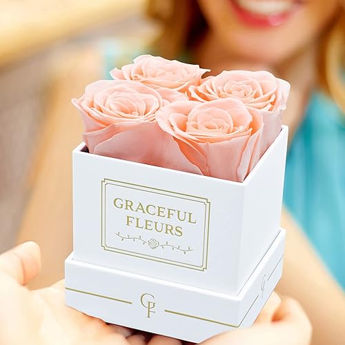 Miniatura 10 de Graceful Fleurs  Rosas reales preservadas que duran años, flores frescas para entrega de primer cumpleaños, regalos de cumpleaños para mujeres,