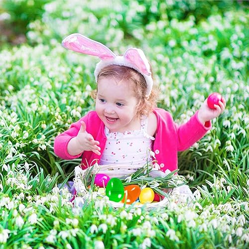 Miniatura 7 de Paquete de 100 huevos de Pascua a granel, surtido de huevos de Pascua de plástico, huevos de Pascua de colores brillantes de 2.4 pulgadas para