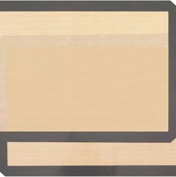 Yenigeldi 2 Adet Gri Renk Silikon Kenar Ortası Cam Elyaf Yanmaz Yapışmaz Pişirme Ve Hamur Açma Matı 40 * 30 Cm,Gri