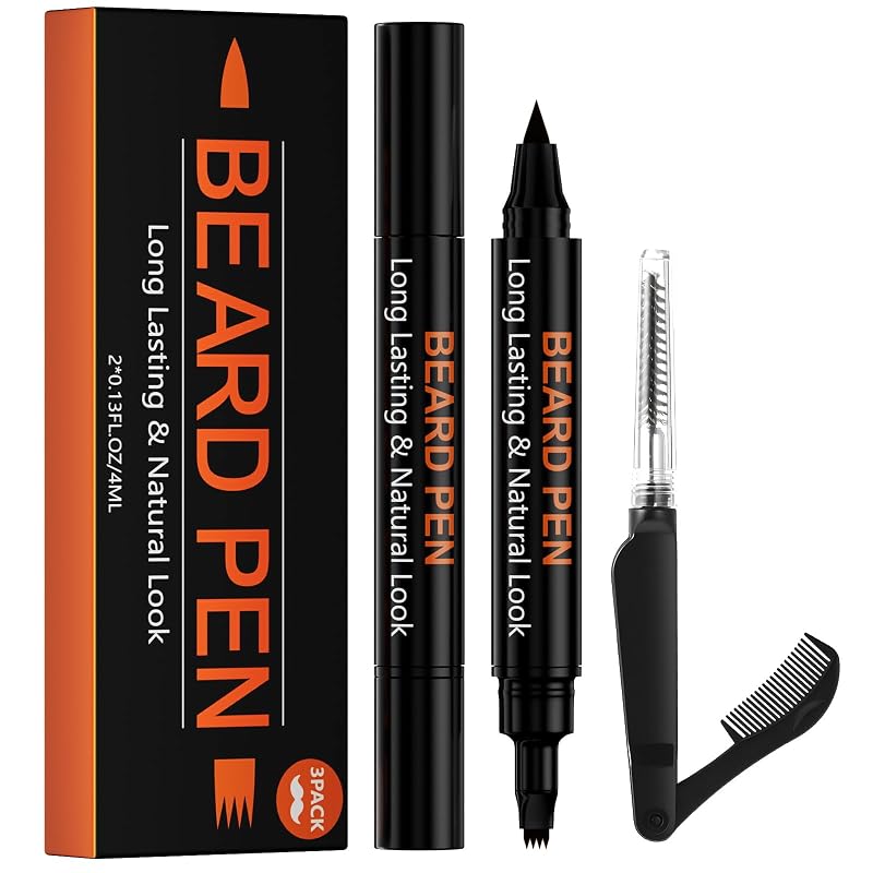 BIKTIC Caneta para Barba com Ponta de Quatro Dentes, Pacote com 3