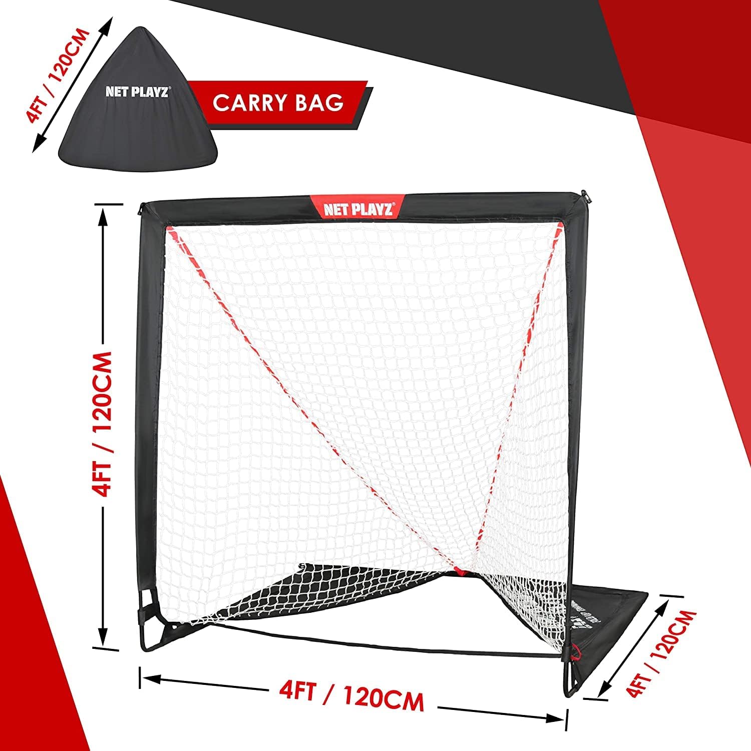 NET PLAYZ Kids Lacrosse Goal - Backyard Training, Practice & Exercise | Portable Lacrosse Net, Equipment & Gear, Black,NOH445402022 : Sports & Outdoors