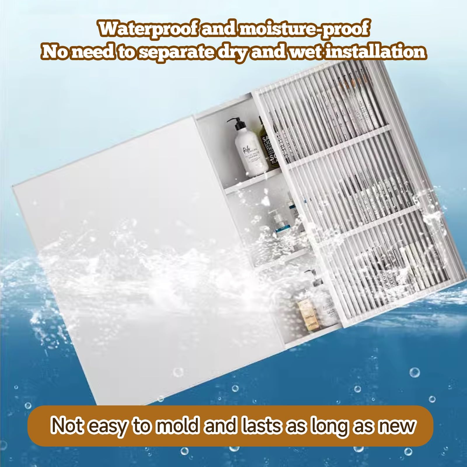 Gabinetes de Espejo de baño montados en la Pared Armario Baño con Espejo,Fuerte, Estable y Duradero/Gran Espacio de Almacenamiento/Espejo de Alta definición(Gray,60cm/23.6in)