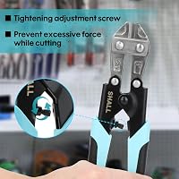 SHALL Mini Drótvágó 210mm - Erős Kézi Csípőfogó Állítható Nyitással, Biztonsági Zárral, Ergonomikus Markolattal és Övtáskával, 7mm Vágókapac 4