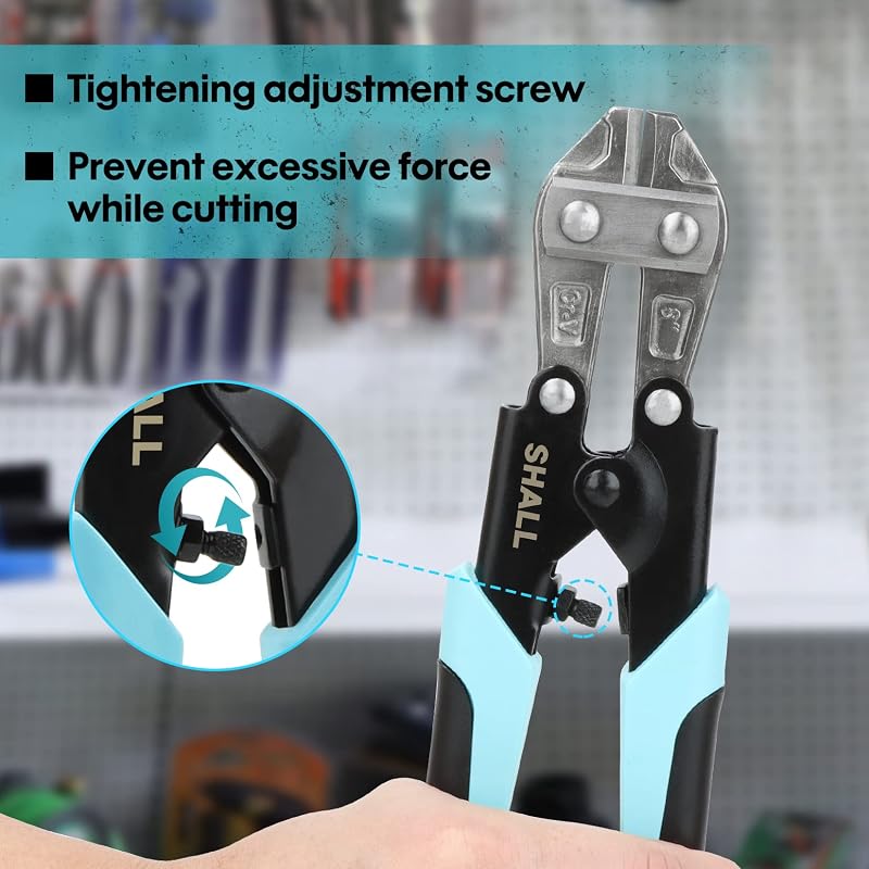 SHALL Mini Drótvágó 210mm - Erős Kézi Csípőfogó Állítható Nyitással, Biztonsági Zárral, Ergonomikus Markolattal és Övtáskával, 7mm Vágókapac
