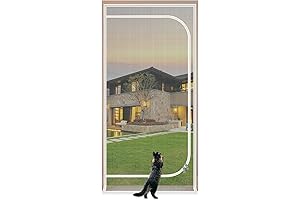 32''x80'' Heavy Duty Screen Door with Cat Flap, Reinforced Cat Resistant Pet Proof Screen