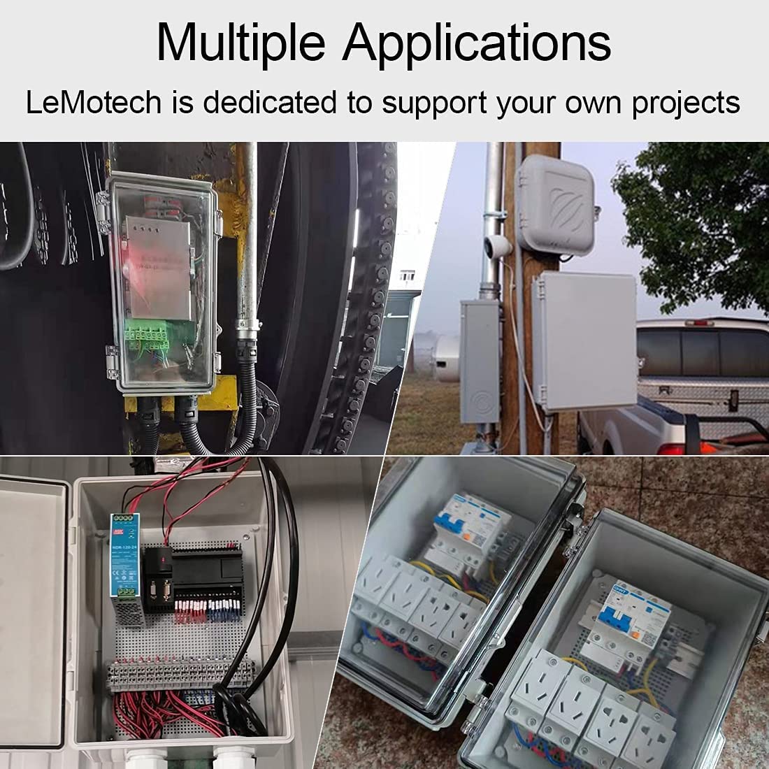 Electronic Junction Box Universal Plastic Electrical Device Protecting Box, 14.37 x 7.67 x 4.33 Inches Outdoor Electric Box Circuit Breaker Box 18 Way Power Distribution Box