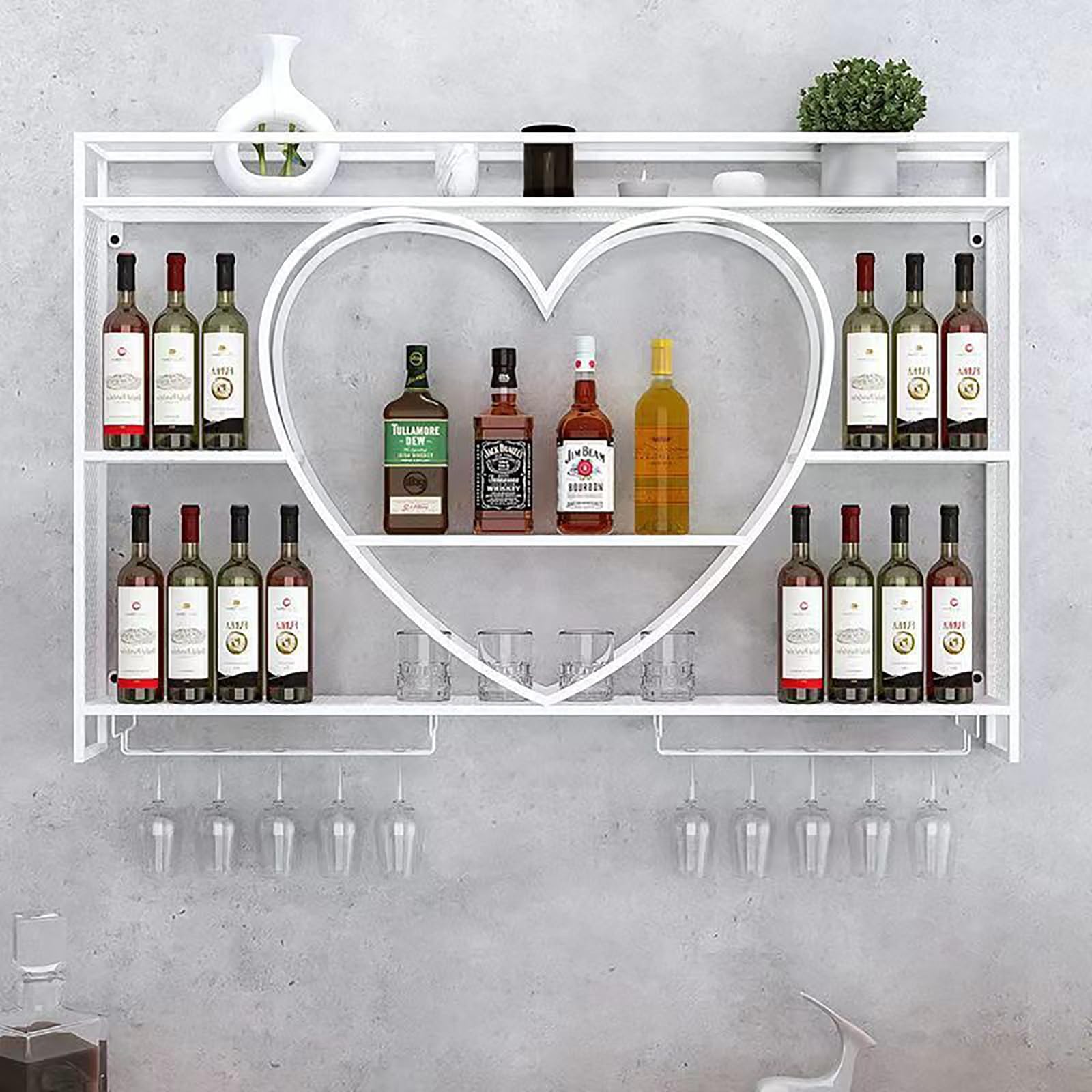 Casiers à vin muraux en métal modernes pour cuisine et bar