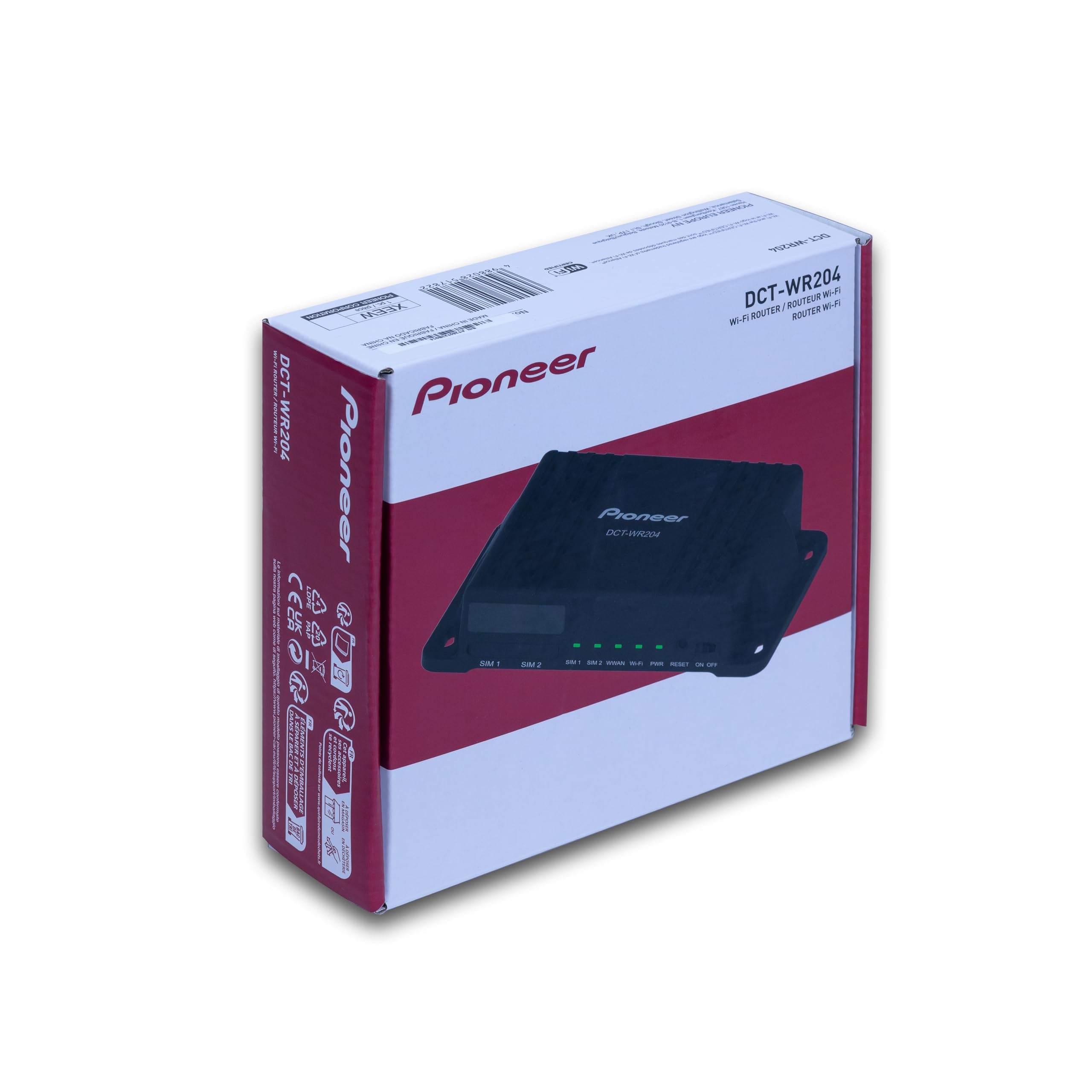 Pioneer DCT-WR204-SH Routeur Wi-FI pour Camping-Car avec antenne Wi-FI Externe, Fonction amplificateur, 2 Ports LAN, 2 emplacements SIM, Fonctionnement Smartphone, Fonction minuterie