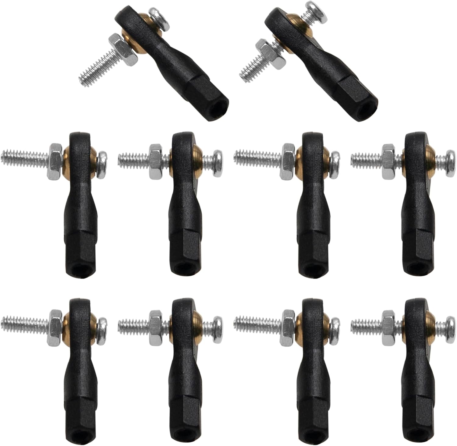 10PCS ShareGoo Plastic M2 Rod End 2.0 Ball Head Holder Tie Rod Ends w/Screws for RC Model Car Boat Airplane Helicopter Crawler (Style A)