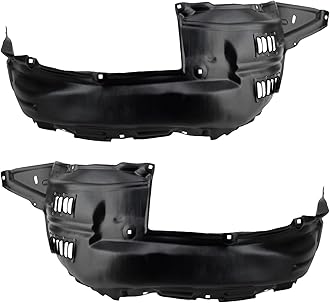 TRQ Front Driver and Passenger Side Inner Fender Liner Set Compatible with 2014-2021 Toyota 4Runner with 17 Inch Wheels