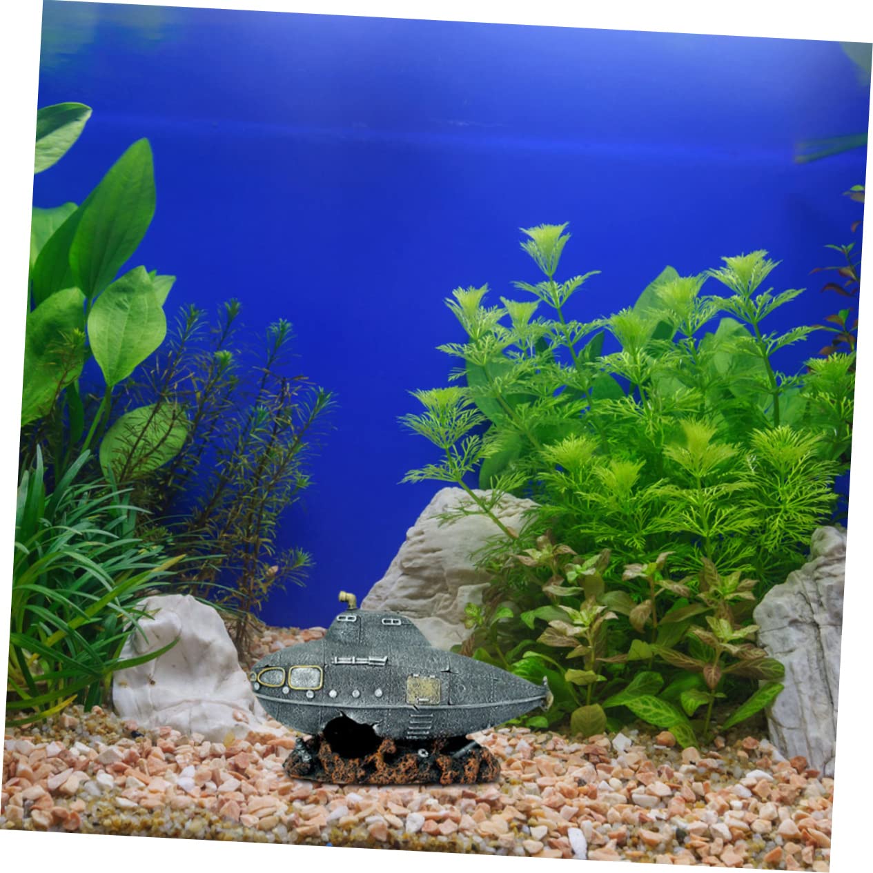 SUPVOX 2 Pezzi Arredamento Dell'acquario Dei Cartoni Animati Acquario Sottomarino Arredamento Grotta Acquario Decorazione Del Paesaggio Del Serbatoio Di Pesce Naufragio Resina Grey