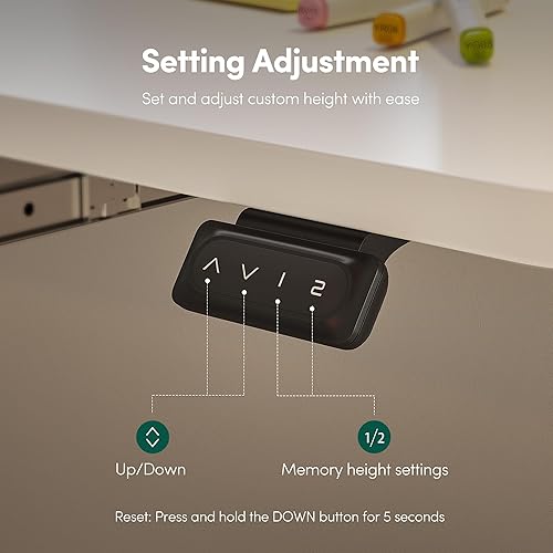 Miniatura 7 de FEZIBO Escritorio de pie con bandeja para teclado, escritorio eléctrico de altura ajustable de 55 x 24 pulgadas, escritorio de pie para sentarse,