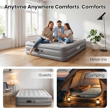 Queen Air Mattress with Built in Pump, 18'' Raised Inflatable Bed