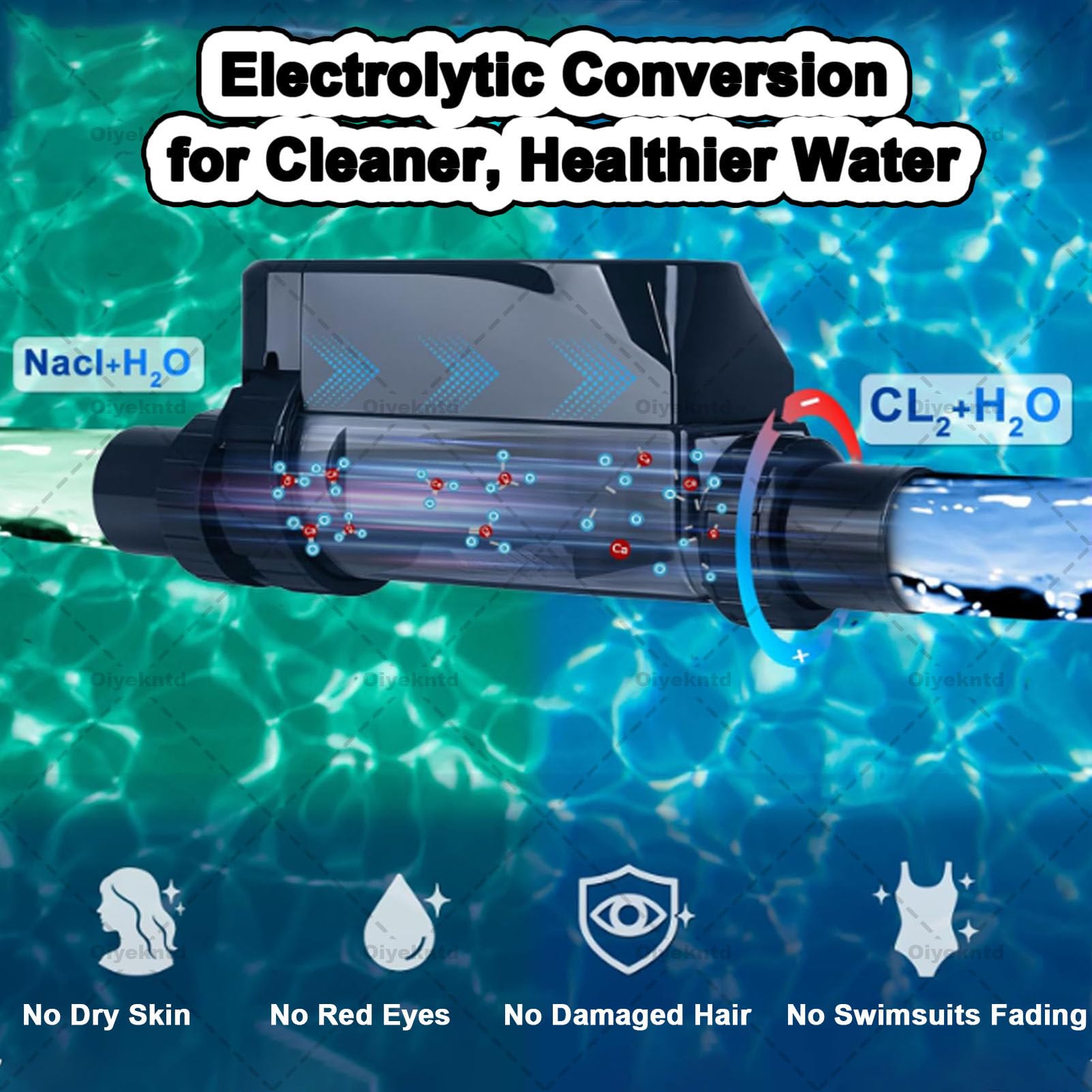 Sistemas di clorazione per Piscine ad Acqua salata, generatore di Cloro salino per Piscine interrate, sistemas per Piscine ad Acqua salata con Controllo App, generatore di Cloro salino 12g/h