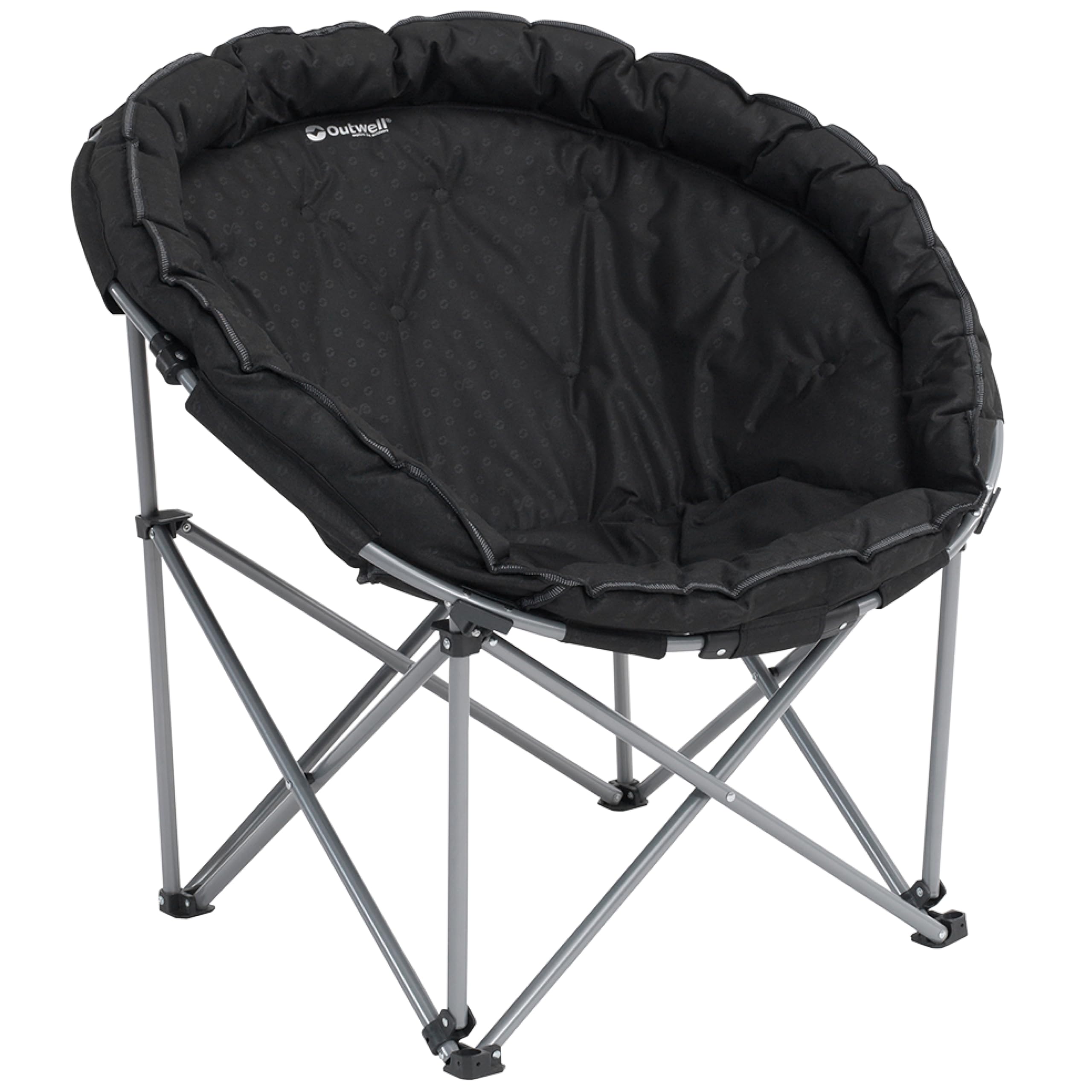 Outwell Casilda Moon Chair – Padded Folding Camping Chair with Steel Frame, Lightweight Outdoor Lounge Chair - Ultra Comfortable Padding - Suitable for Camping, Garden, Beach (Casilda XL)