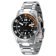 BERNY Mens Dive Watch Fashion Mechanical Automatic Watches for Men 20AMT Waterproof Male Wrist Watch Super Luminous Sapphire