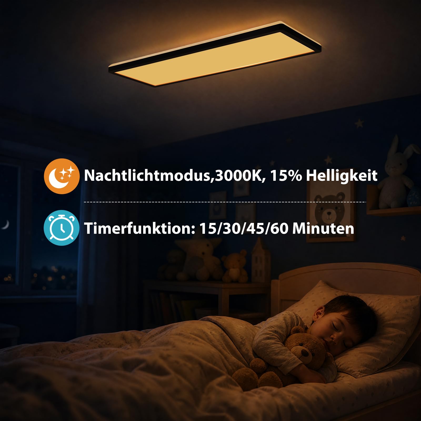 ZMH Pannello LED da soffitto 58x20 cm, dimmerabile con telecomando
