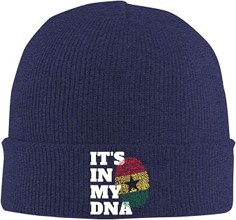 Ghanaian Its in My DNA Ghana Flag Winter Beanie for Men Women, Knit Cuff Warm Slouchy Skull Cap