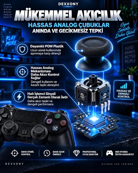 Elite Black Kablosuz Oyun Kolu, Bluetooth Gamepad, PS4/PC/Android TV Uyumlu, Çift Titreşimli, Şarj Edilebilir