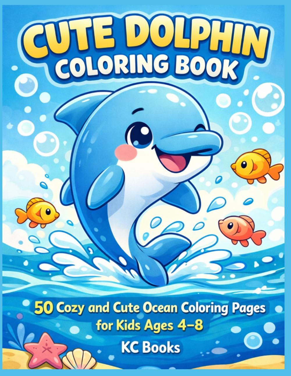 Cute Dolphin Coloring Book for Kids: 50 Cozy and Cute Dolphin Coloring Pages for Boys and Girls Ages 4–8 | Fun Ocean Animals, Easy and Relaxing ...