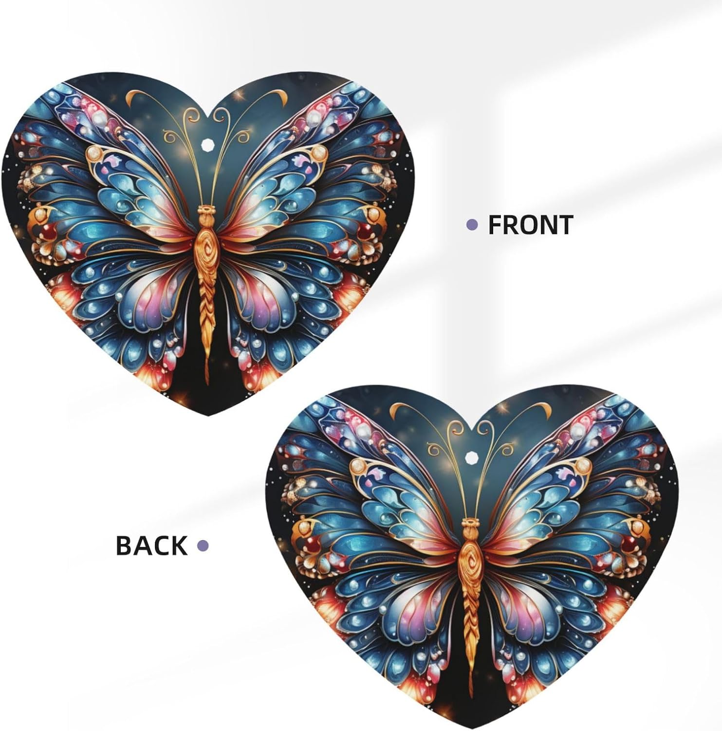 Car Air Freshener 100 PCS Rhinestone Butterfly Print Hanging Car Air Fresheners Auto Interior Decor Card Freshener Strong Scented Card Lavender Cars Scents for Office Bedroom Close Drawer Heart Shape