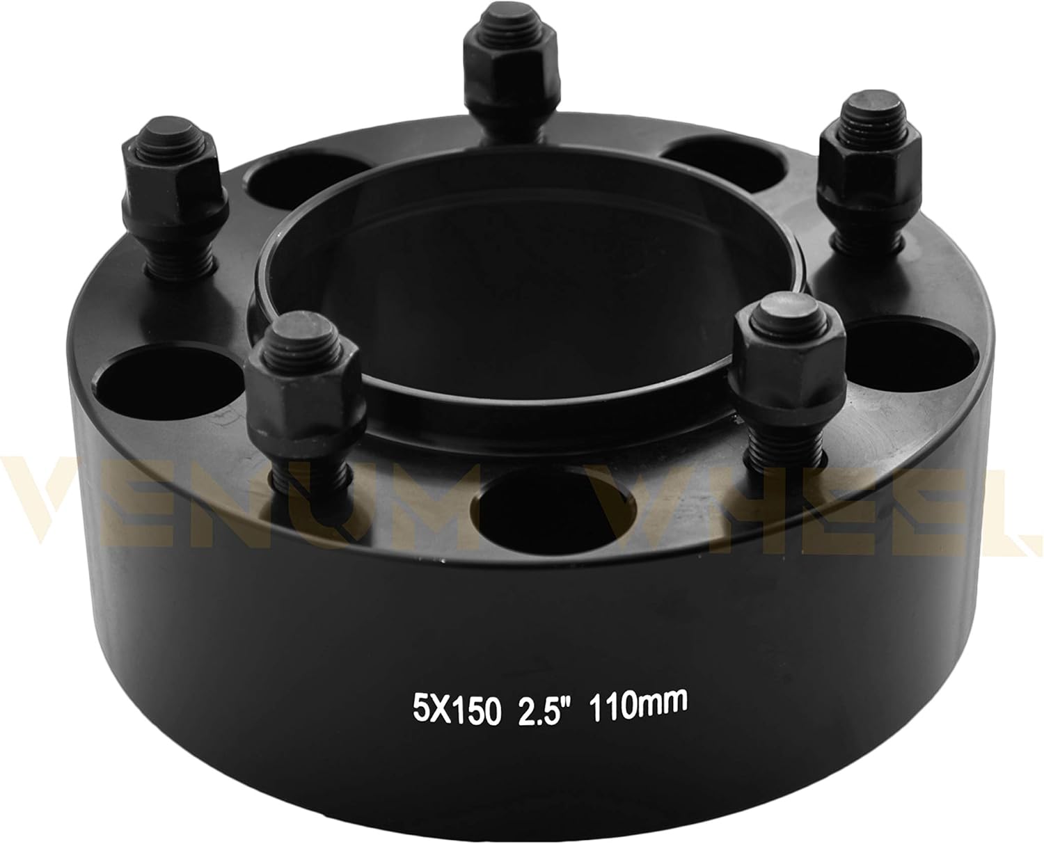 4 Pc Hub Centric Wheel Spacers Adapters 5x150 MM | 2.5" Thick | 14x1.5 | +20 Pc Tall Opened End Gold Lug Nuts Works with 07-19 Toyota Tundra Sequioa Land Cruiser Lexus