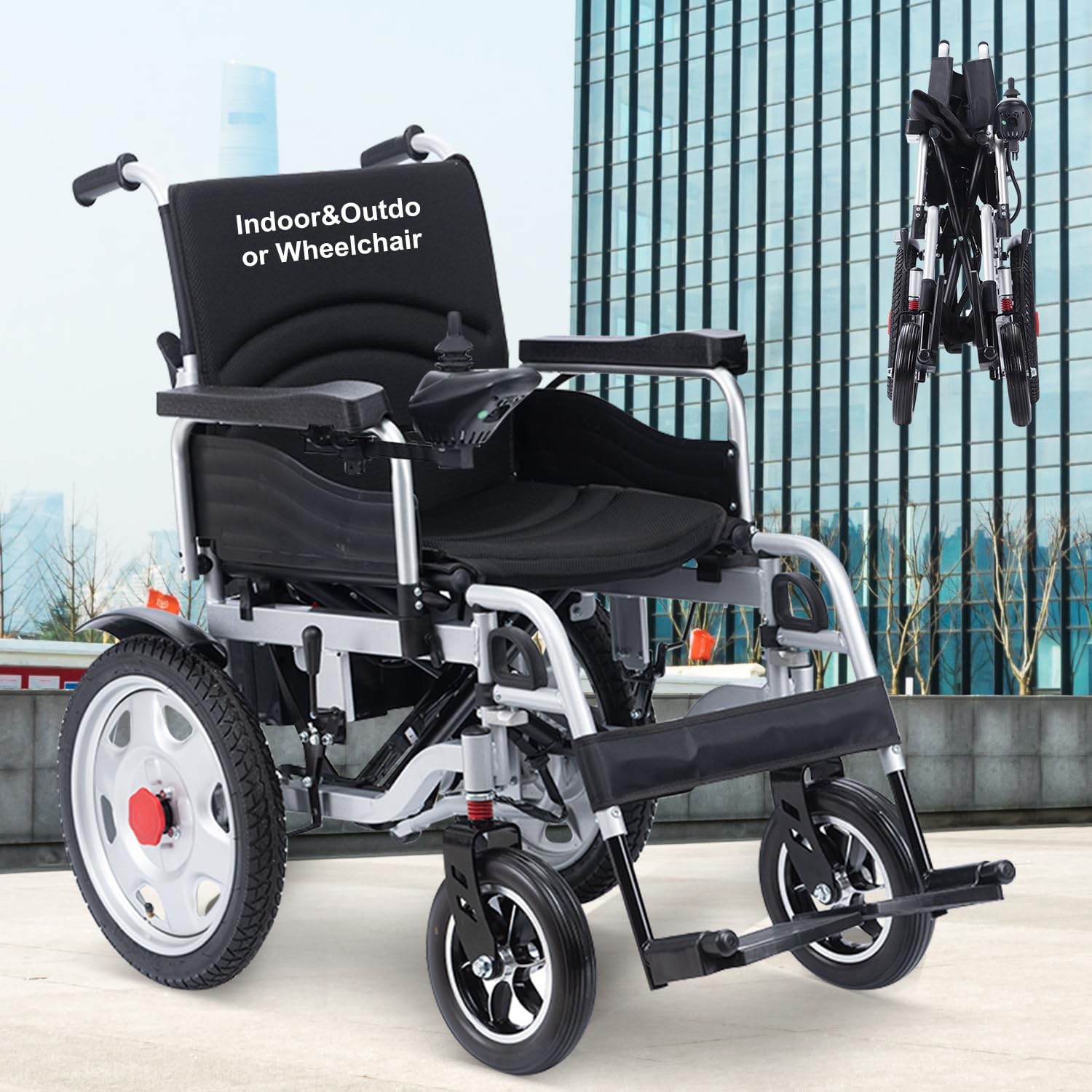 Foldable Electric Wheelchair,Heavy Duty All Terrain Power Wheelchair 20+ Long Travel Range,Lighweight Electric Wheelchairs for Adults,Portable 500W Motorized Wheelchairs for Seniors Support 330LB