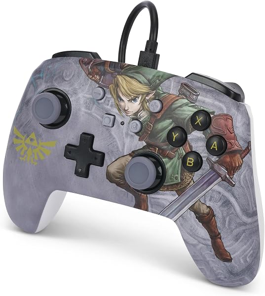 PowerA Manette filaire améliorée pour Nintendo Switch, modèle Switch OLED et Nintendo Switch Lite, accessoire de jeu, manette de jeu, manette filaire, sous licence officielle -Zela: Link Vaillant - 5