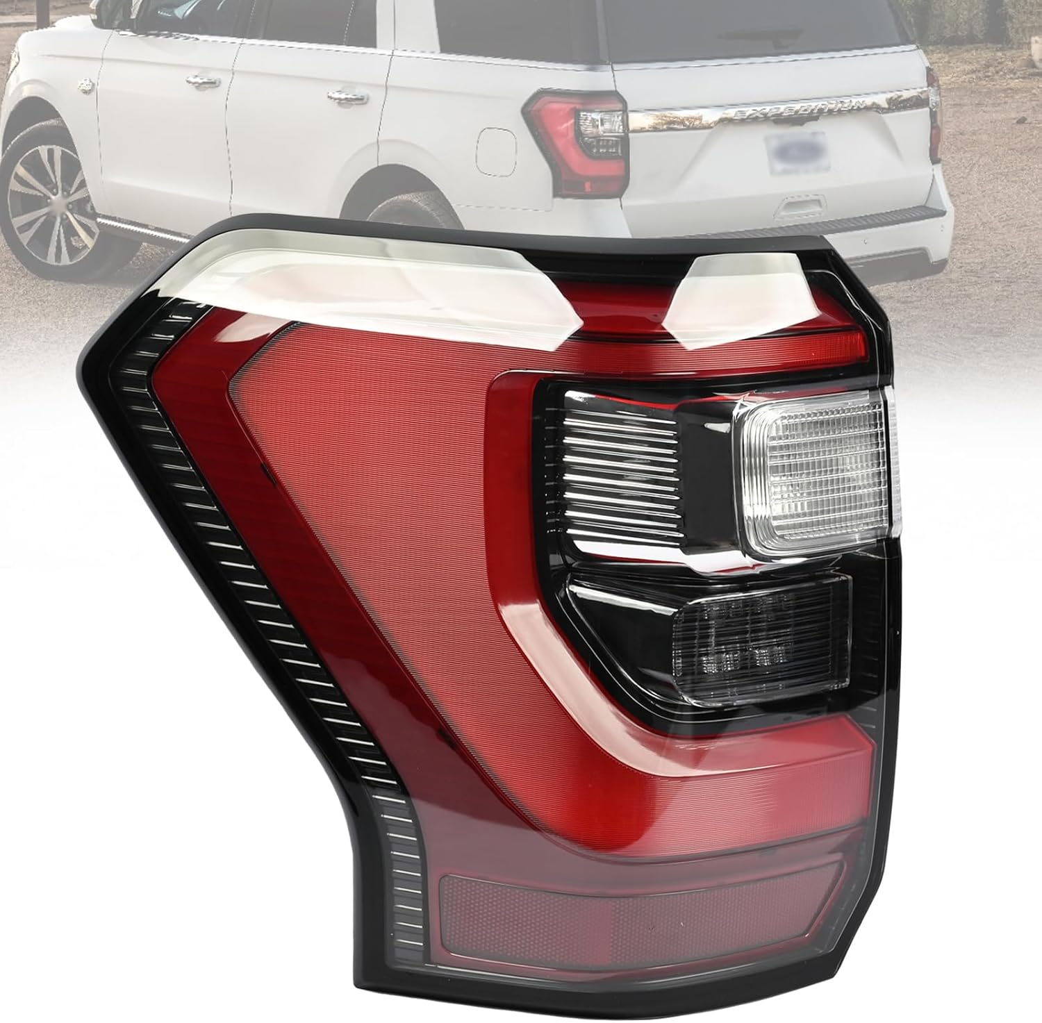 LED Type Tail Light Assembly JL1Z-13405-H Fit For Ford Expedition Limited/Platinum/King Ranch 2018-2021, Driver Side Rear Lamp Assembly With Bulbs JL1Z13405H, JL1Z-13405-D, FO2801272 (Left)