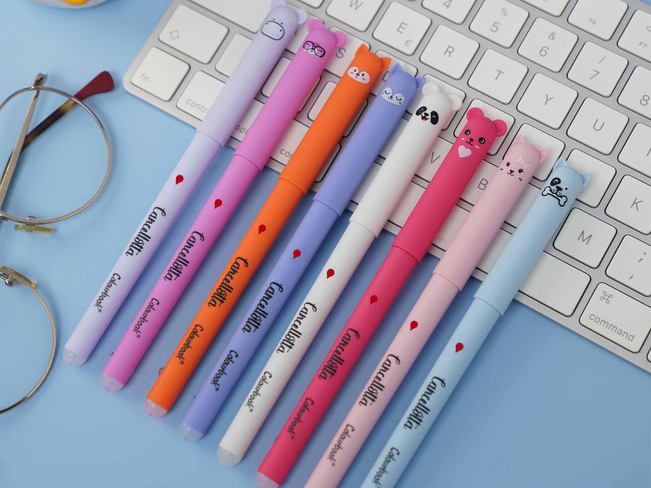 Colourbook Kit 48 Penne Cancellabili Gel Rosse E Nere Cancellotte, Punta 0,7 Mm, Inchiostro Termosensibile, Per Scuola Ufficio Compiti E Appunti