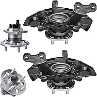 Vista 79 de Detroit Axle - Kit de suspensión de 14 piezas para Jeep Liberty 2006-2007, 2 cubos de rodamiento de ruedas, 2 brazos de control superior, 2 rótulas