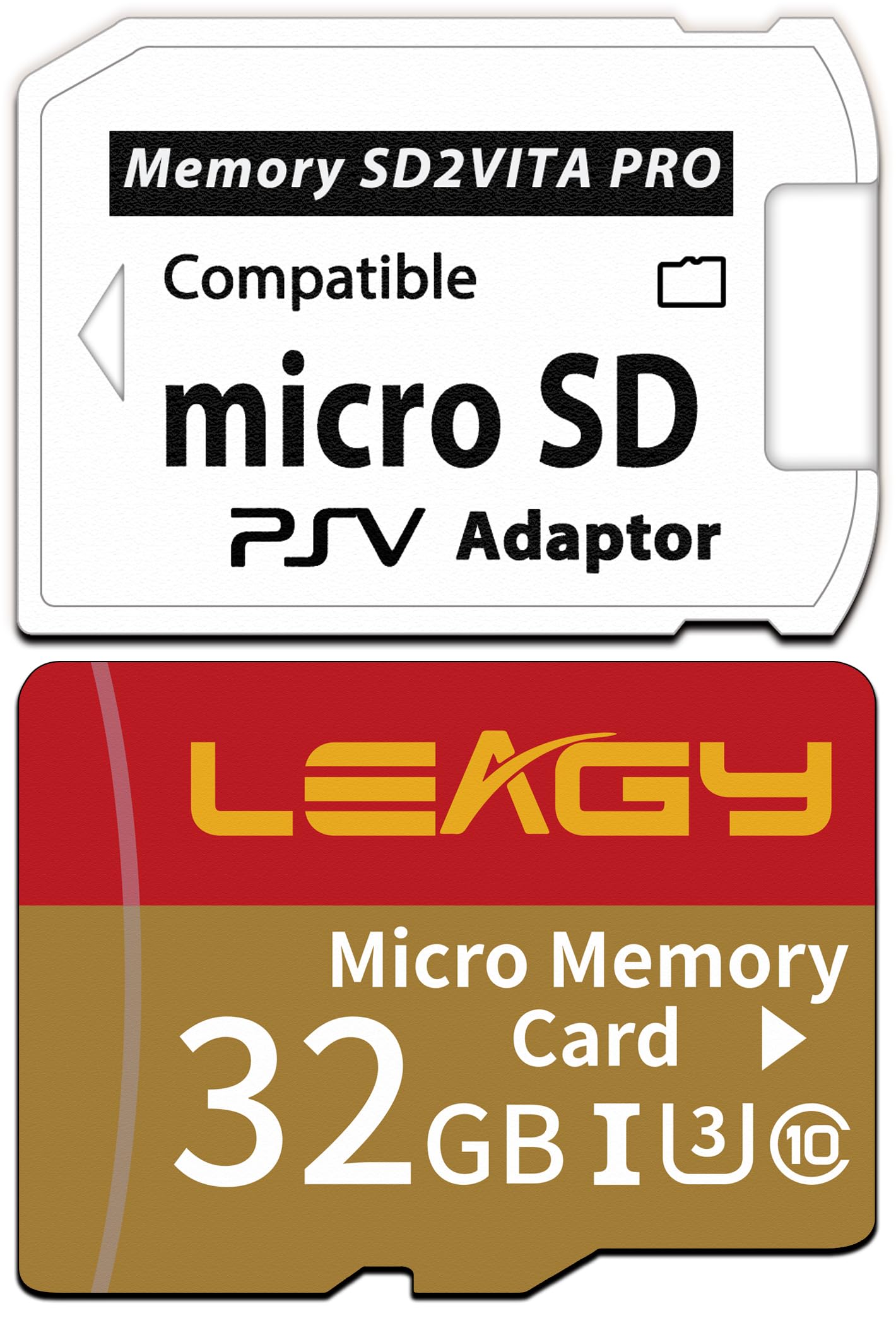 LEAGY SD2Vita Adaptateur de carte mémoire 5.0 avec carte micro SD 32 Go