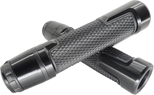 HiSport Agarres universales para manubrio de motocicleta, 78 pulgadas, 0.866 in, de goma de aluminio, antideslizantes, para bicicleta, color negro