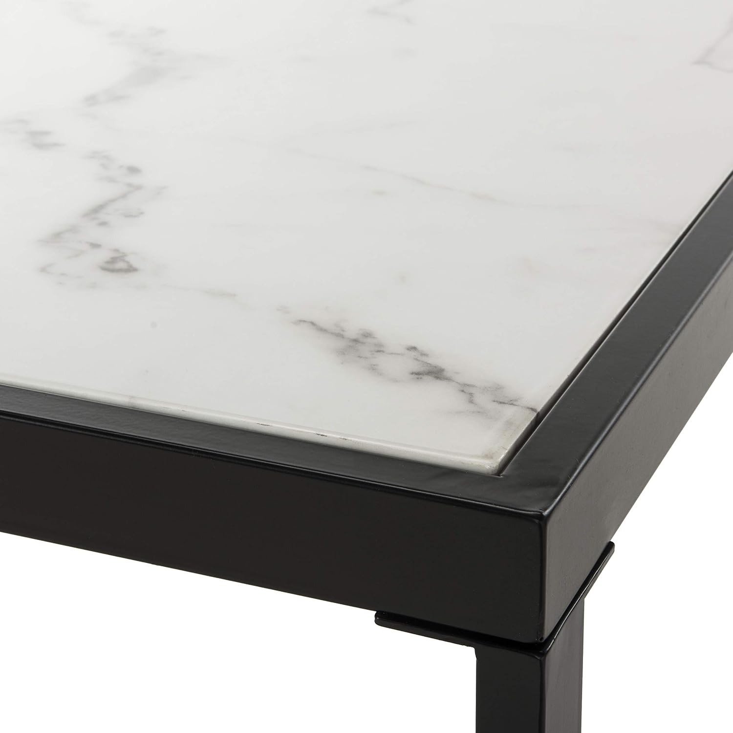 Safavieh Home Zuri White Faux Marble and Black Coffee Table