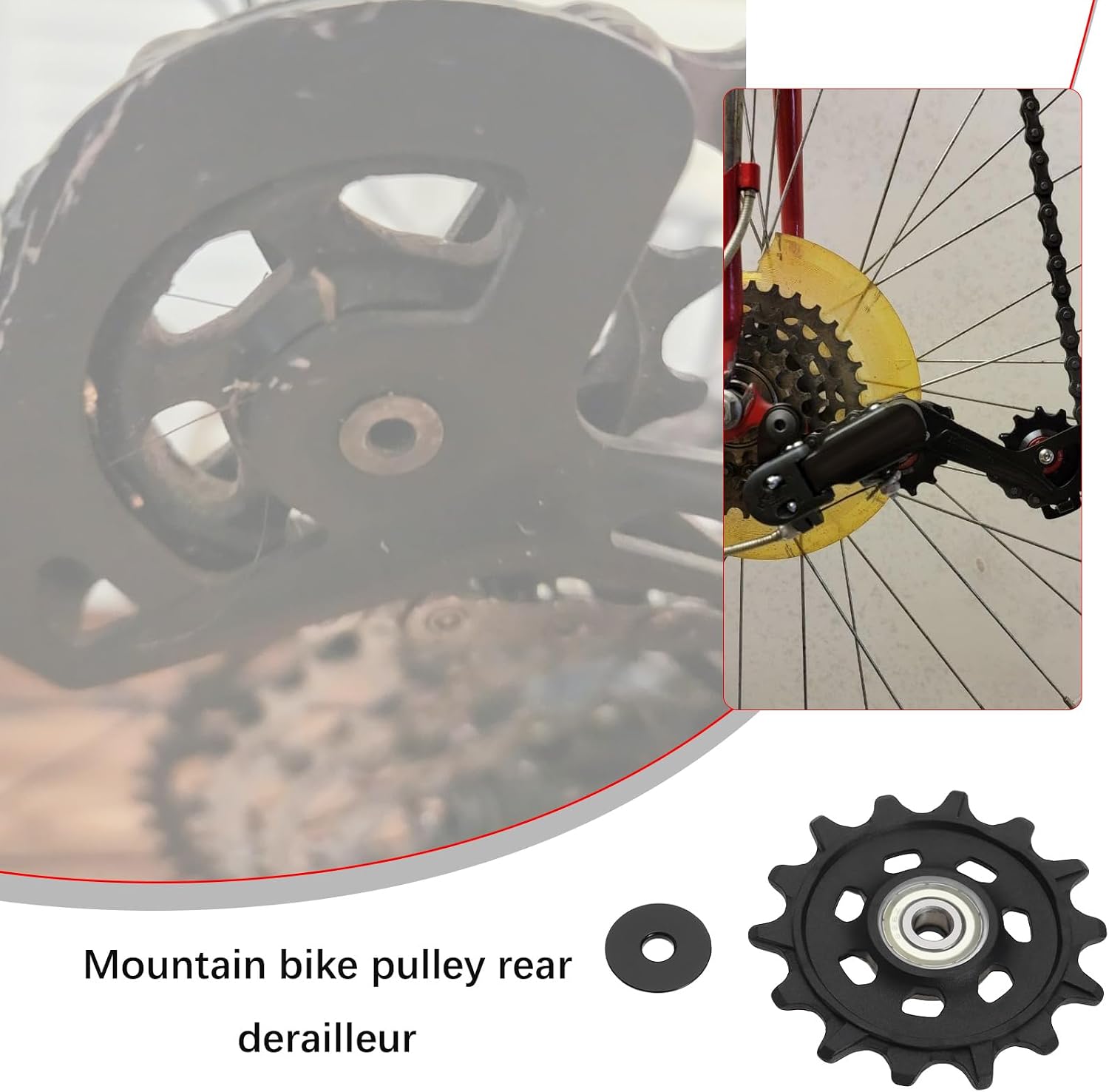 ECSiNG 2pcs 12T 14T Narrow/Wide Aluminum Alloy Bicycle Derailleur Pulley Repair Kit Compatible with Sram X01 XX1 GX NX Eagle for Outdoor Bike