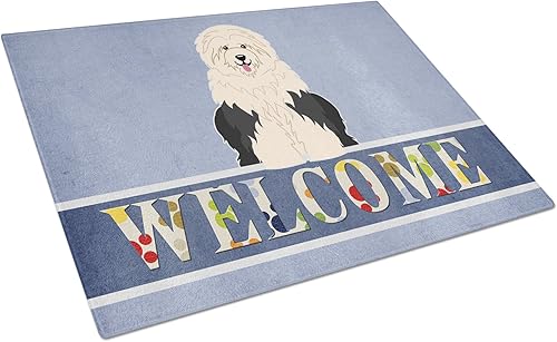 Miniatura 6 de Caroline's Treasures BB5710LCB Tabla de cortar de vidrio de bienvenida de chocolate con pelo de alambre grande decorativa de vidrio templado para