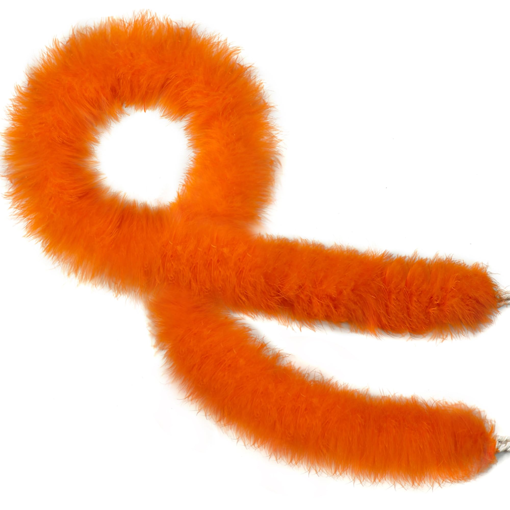 SOGUGOM Orange Marabou Feather Boa - 42g 2 Yards Boas Feather for DIY Craft, Clothes, Adults and Halloween Party Decoration(Orange)
