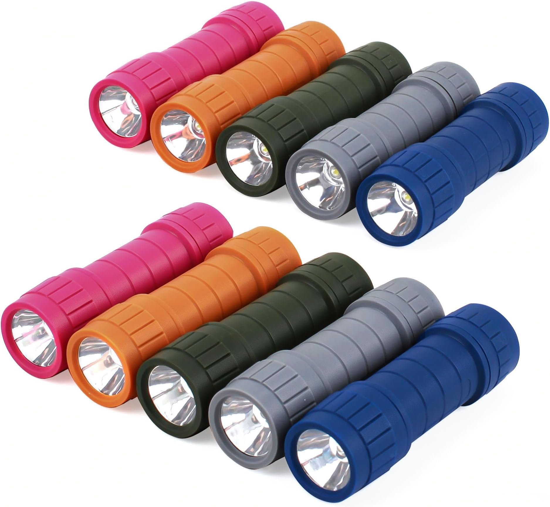 10-Pack Professional Outdoor Mini Flashlights Set, Super Bright 100 Lumen LED Flashlights, Small Flashlights Pack with 30-piece AAA Dry Batteries Included