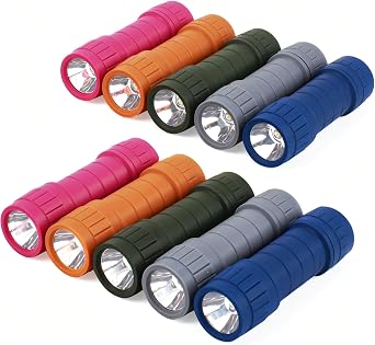 10-Pack Professional Outdoor Mini Flashlights Set, Super Bright 100 Lumen LED Flashlights, Small Flashlights Pack with 30-piece AAA Dry Batteries Included