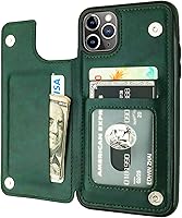 Vista 17 de OT ONETOP - Funda tipo cartera para iPhone 11 Pro Max con tarjetero, piel sintética con ranuras para tarjetas, doble cierre magnético y funda