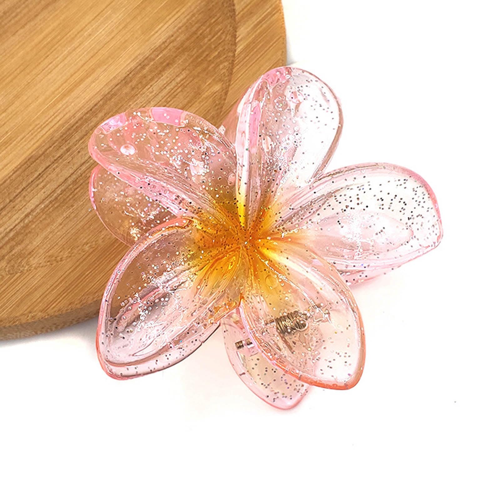 Transparent Flower Hair Claw Clip Hair Banana Barrettes Jaw Clip Girls Hair Claw Ponytail Holder For Women
