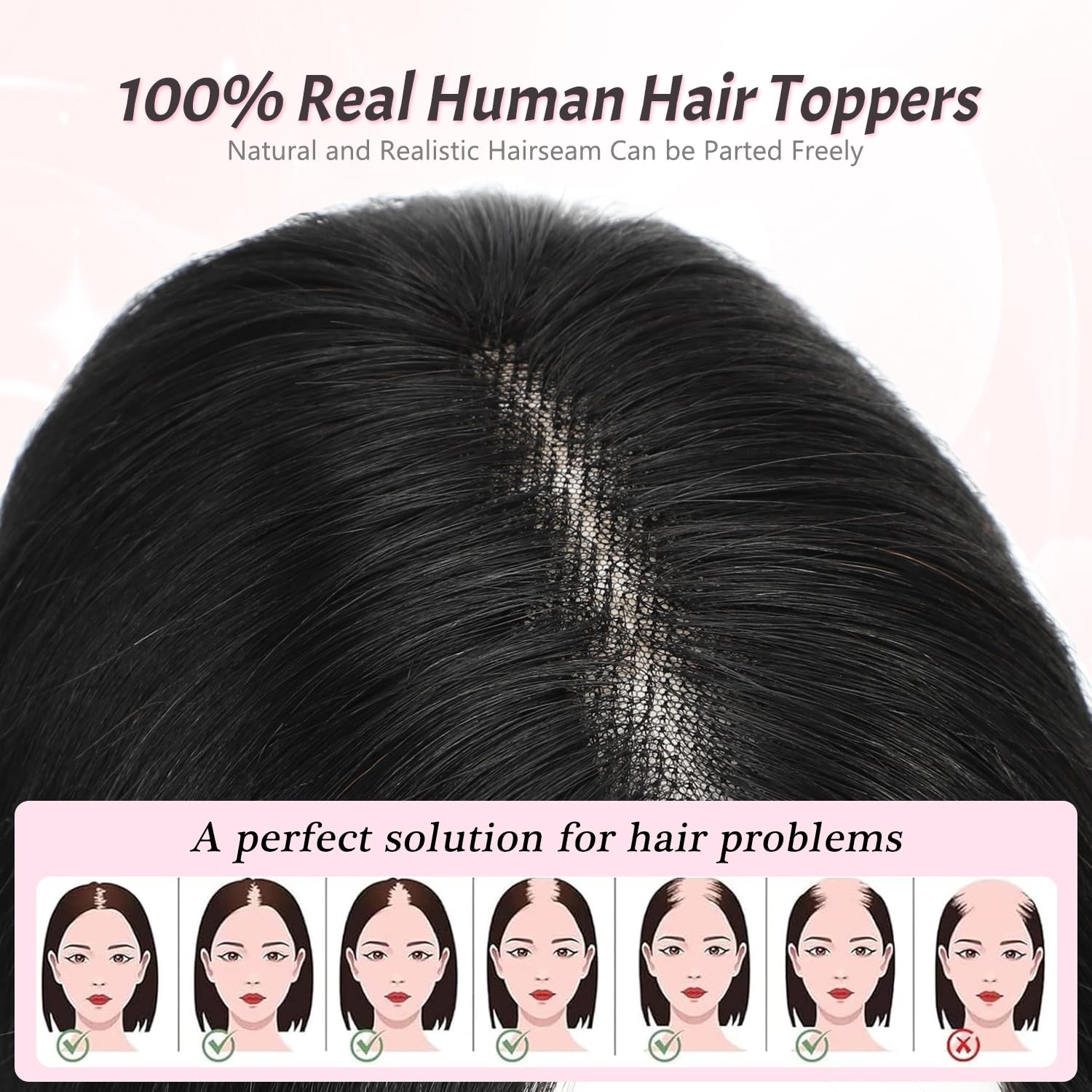 Clip In Fringe 100% Real Human Hair Bangs Hair Clip Thin Bangs On Hairpiece On Air Bangs With Temple Wispy Bangs Hair Extensions for women (Natural Black - Image 3