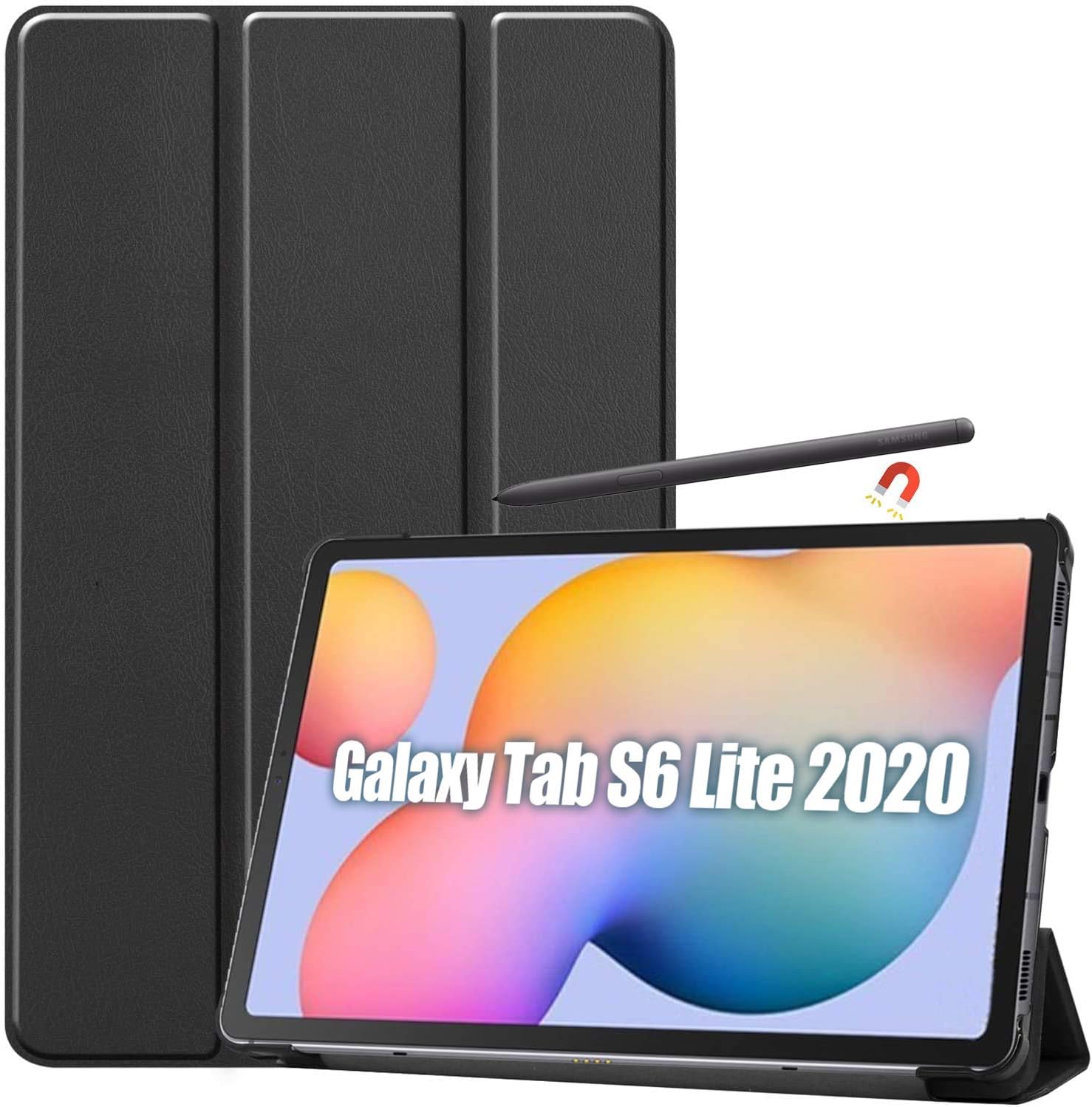 ProCaseGalaxy Tab S6 Lite Case 10.4” 2022 2020 (SM-P613/P619/P610/P615), Slim Light Cove Stand Hard Shell Folio Case for Galaxy Tab S6 Lite 10.4 inch -Black