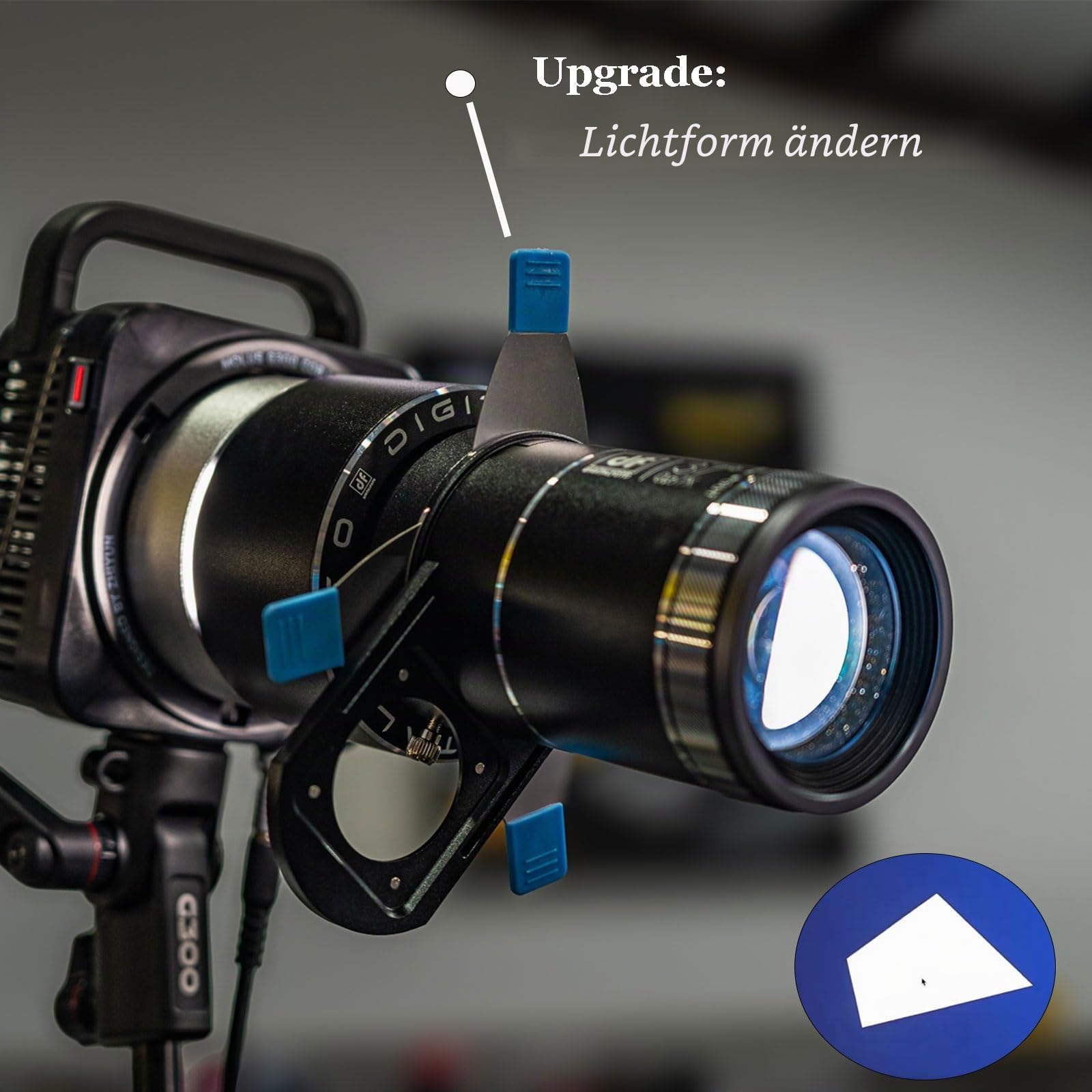 DF DIGITALFOTO Optical Snoot Bowens Mount Gobo Projektor mit 39 Gobos für Fotografie Spotlight, kompatibel mit Aputure Amaran 100X/D 200D/X, Godox SL60, Nanlite FS150B