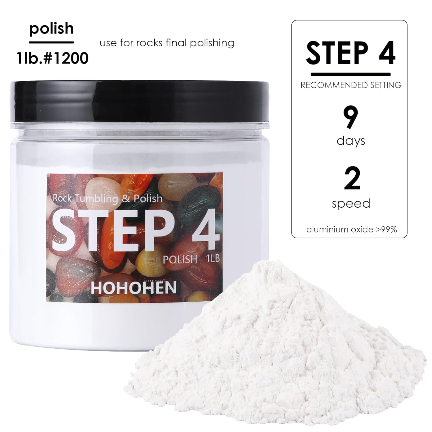 4 Pounds Rock Tumbler Grit Kit Abrasive Media Rocks Tumbling Grit and Polish Refill Stone Polishing Silicon Carbide & Aluminum Oxide Fit for Any Rock Polisher