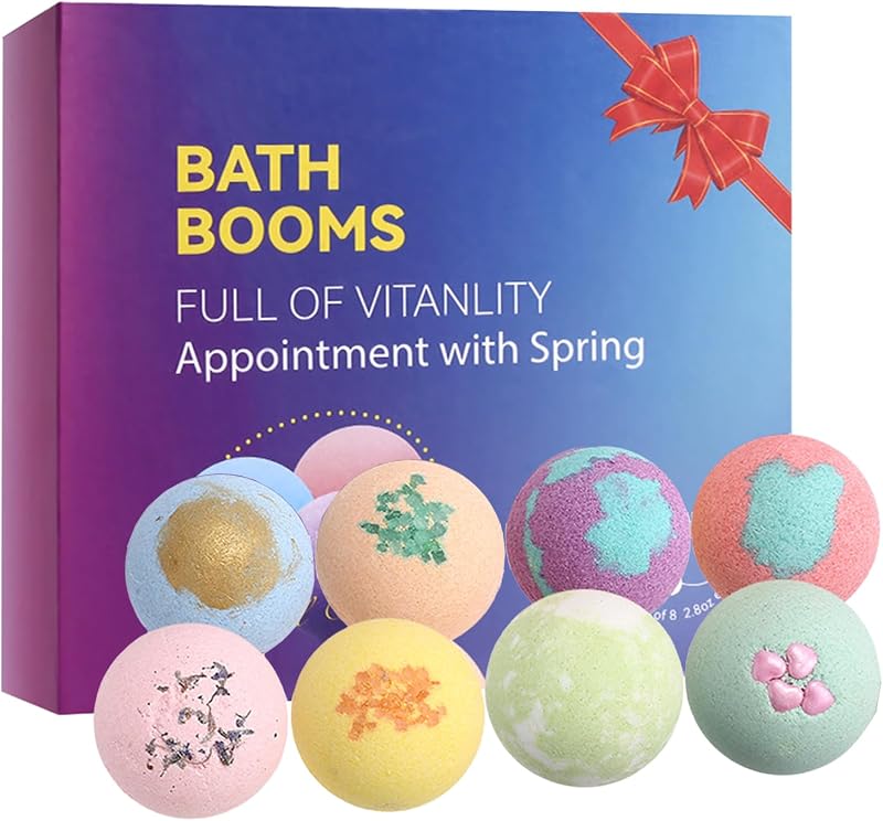 RoseFlower Bombas de banho, 8 unidades, conjunto para presente