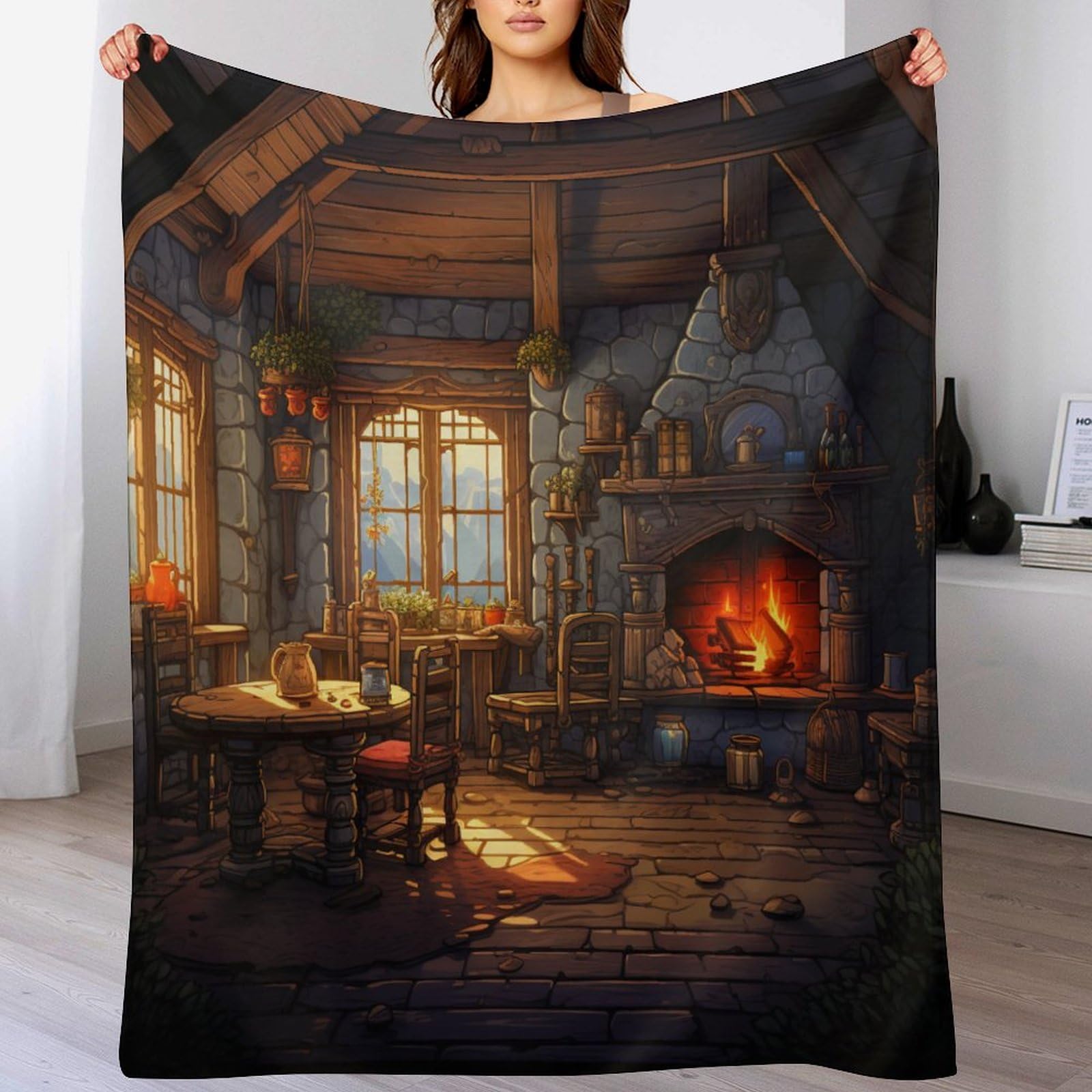 Couverture chalet confortable plaid salon doux et chaud jeté de lit 130x180