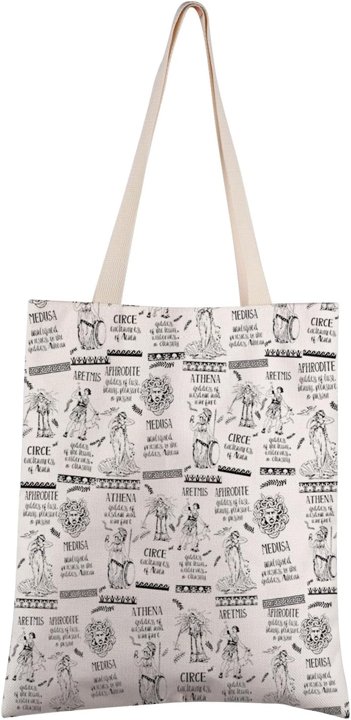 FEELMEM Greek Goddess Tote Bag Circe & Athena & Aphrodite & Medusa & Artemis Ancient Greek Mythology Dark Academia Gifts