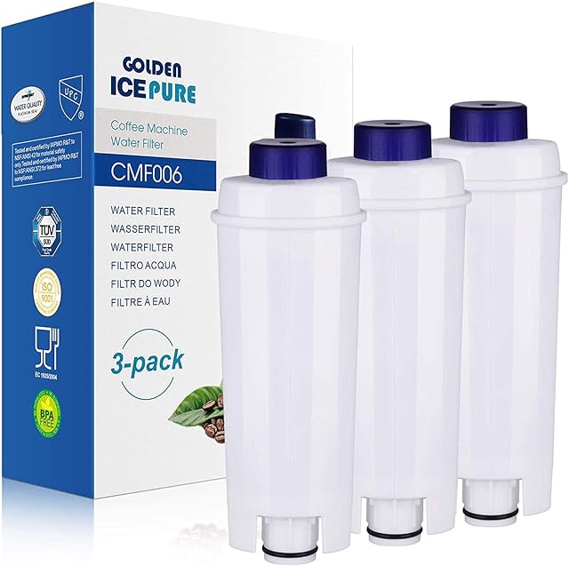 GOLDEN ICEPURE Coffee Filter Compatible with DeLonghi DLSC002, SER3017 & 5513292811 3 Pieces (Invoice Available)