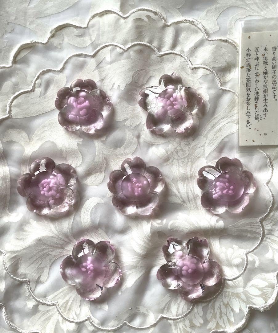 Amazon.co.jp: マルティグラス 玻璃の匠 ガラス 花 桜 箸置き 7個